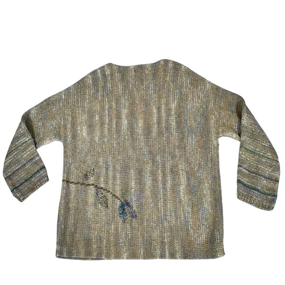 VTG SIGRID OLSEN SPORT Long Sleeve Floral Green Sweater Knit Top Size 2X - Picture 2 of 16